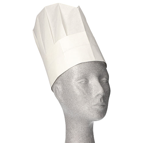 10 "WORK-INN/-PS" Kochmützen, Krepp 23 cm x 27,7 cm weiss "Provence" Größenverstellbar klein