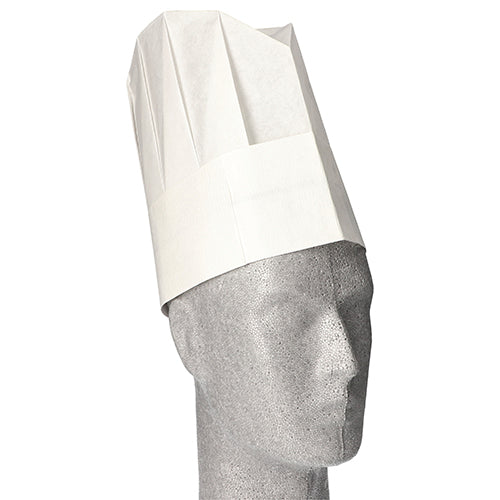 10 "WORK-INN/-PS" Kochmützen, Krepp 23 cm x 27,7 cm weiss "Provence" Größenverstellbar klein