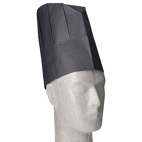10 "WORK-INN/-PS" Kochmützen, Krepp 23 cm x 27,7 cm schwarz "Provence" Größenverstellbar klein