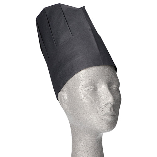 10 "WORK-INN/-PS" Kochmützen, Krepp 23 cm x 27,7 cm schwarz "Provence" Größenverstellbar klein