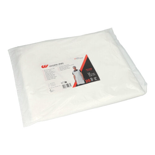 25 "WORK-INN/-PS" Latz-Schürzen, LDPE 110 cm x 75 cm weiss extra stark