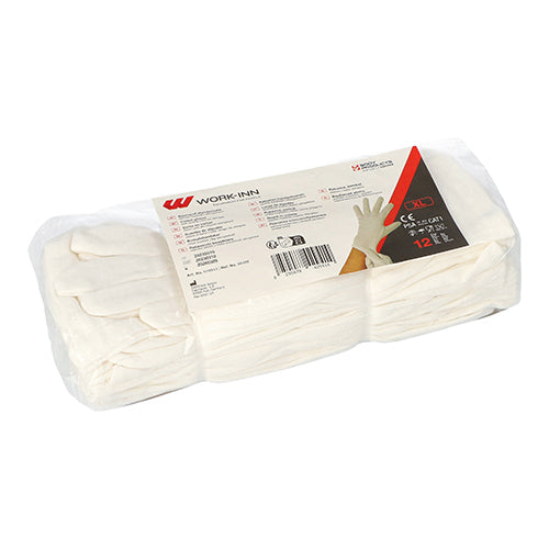 12 Paar "WORK-INN/-PS" Baumwollhandschuhe weiss Größe XL