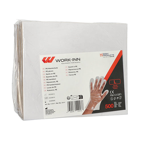 500 "WORK-INN/-PS" Handschuhe, PE transparent für Herren, L