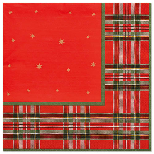 20 Servietten, 3-lagig 1/4-Falz 40 cm x 40 cm "Tartan"