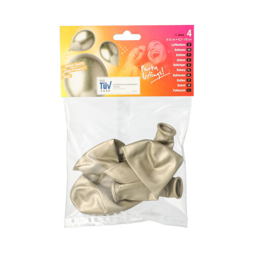 4 Luftballons Ø 33 cm "Shiny Prosecco" large